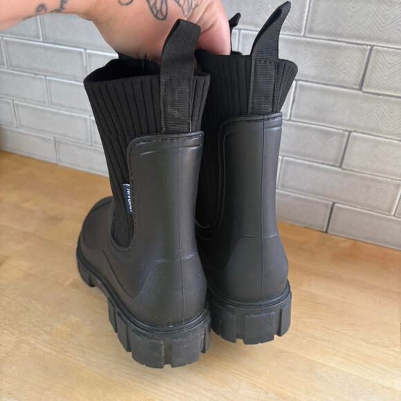 Black ankle boots | Goulashes | rain Boots | grunge emo goth - Picture 3 of 7